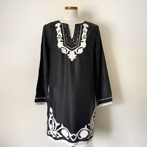 KAS New York black tunic top 100% Silk preowned